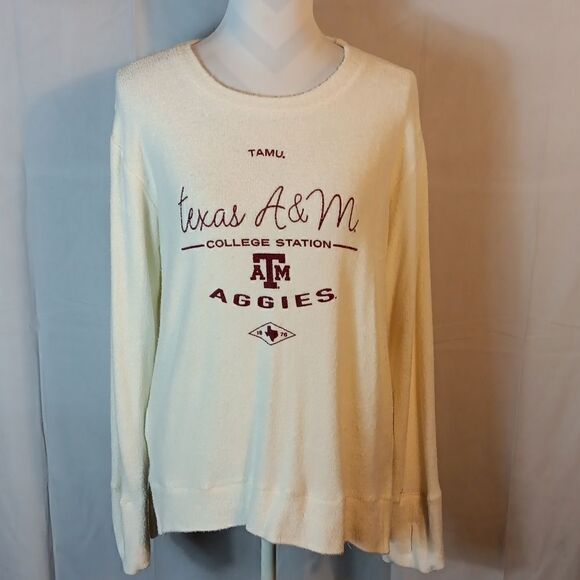 Texas A&M Women's Terrycloth Oversized Sweatshirt w/ Thumb Holes - Picture 6 of 6